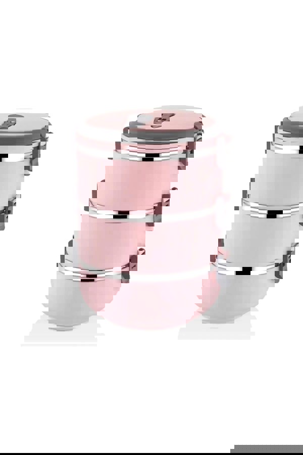 Rozi Freshbox 3-Layer Stainless Steel Bento Lunch Box (Pink)