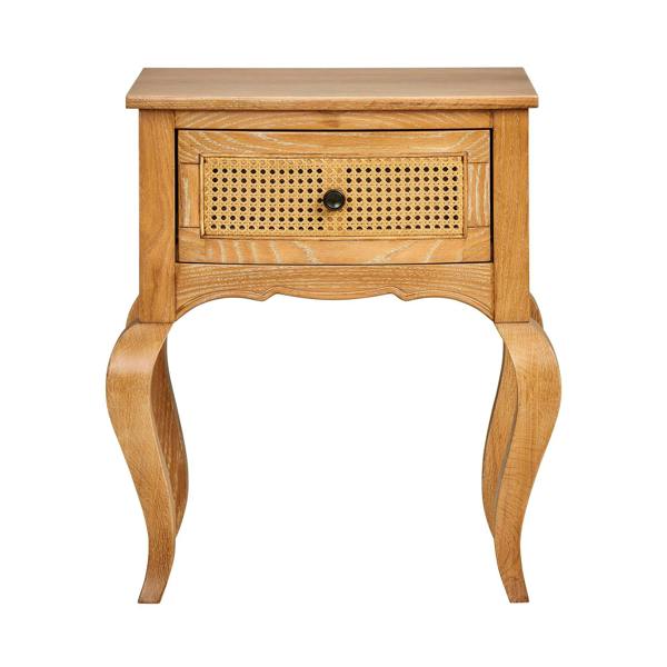 Statement Furniture Louis Bedside Table with Rattan Cane Drawer