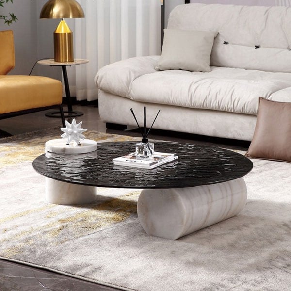 Yetta Art Deco Coffee Table, Black Glass-Ritconcept-Rit Concept
