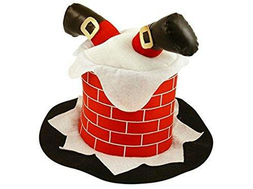 Adult Red Santa Stuck in Chimney Novelty Christmas Hat for Festive Parties and Dress Up image 6