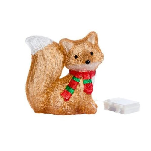 Samuel Alexander 19cm Battery Operated Light up Christmas Ice Fox with 24 Cool White LEDs