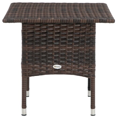 Wyld Haus Varilu Brown Rattan Outdoor Coffee Table With Woven Top