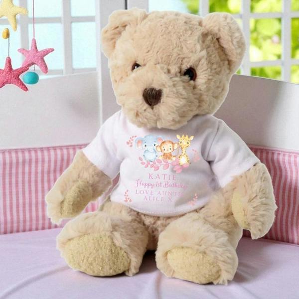 Aye Do Gifts Personalised Luxury Teddy Bear Animals Girls Birthday T-shirt