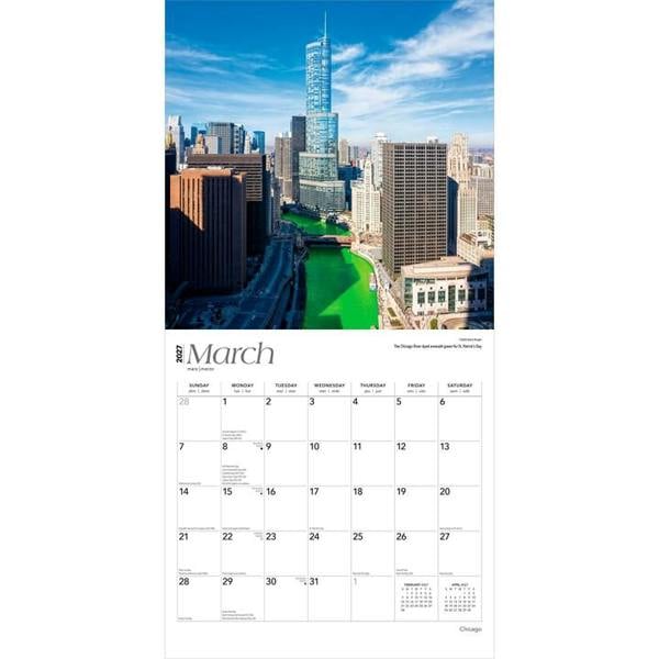 Chicago Calendar 2027, Wall Calendars, Month To View, Travel, Gift