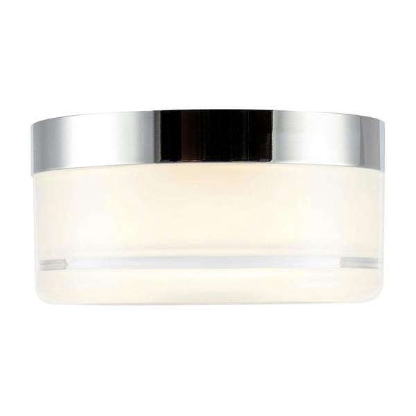 Designer Polished Chrome LED Bathroom Ceiling Light with Opal Glass Image 5
