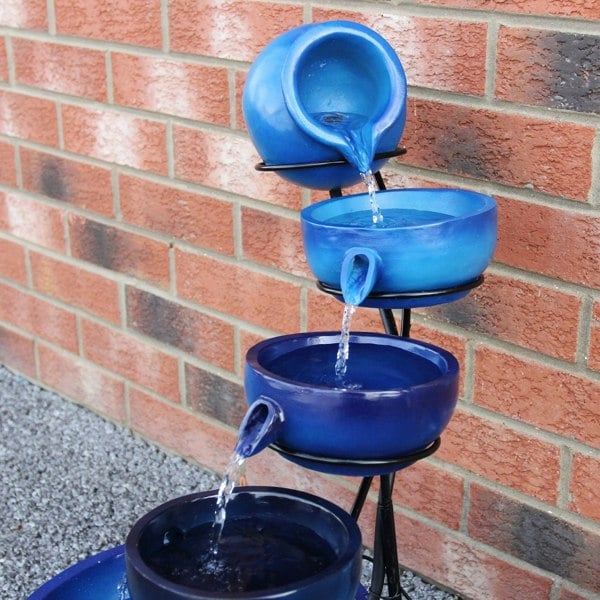 Monstershop Blue 4 Tier Spilling Bowls Water Feature