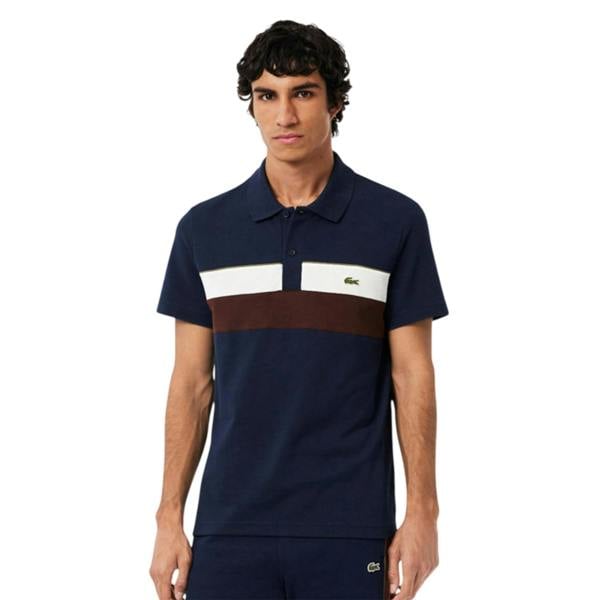 Lacoste Mens Colour Block Polo Shirt - Navy - 