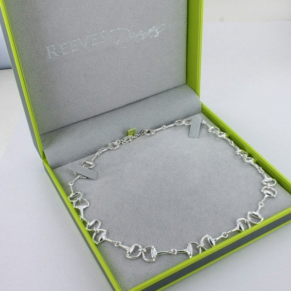 Classic Large Sterling Silver Snaffle Necklace - Reeves & Reeves