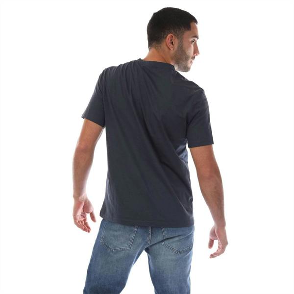 Boss Mens Logo Printed Cotton Regular T-Shirt - Navy - 
