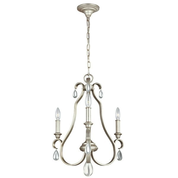 3 Bulb Chandelier Hanging Pendant LIght Sunrise Silver LED E14 60W Bulb Loops