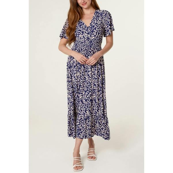Blue Vanilla Wrap Front Midi Dress