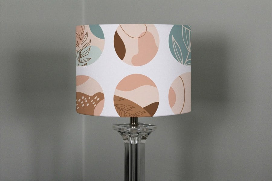 Benjamin Tate Design Round texture and floral icons in pastel colours (Ceiling & Lamp Shade)