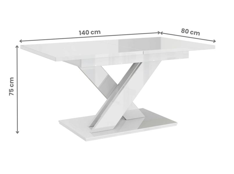 PHD Furniture BRONX Extendable Dining Table 140–180cm – White Gloss