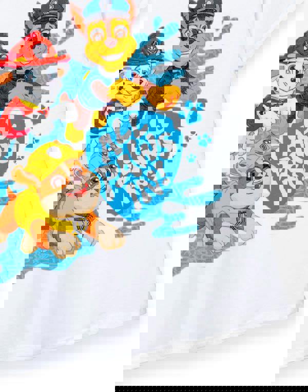 Paw Patrol Unisex Kids White All Paws In Short Sleeved T-Shirt