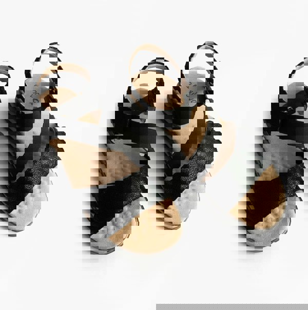 Boulevard Womens Strapy Touch Fasten Sandals Black Shimmer