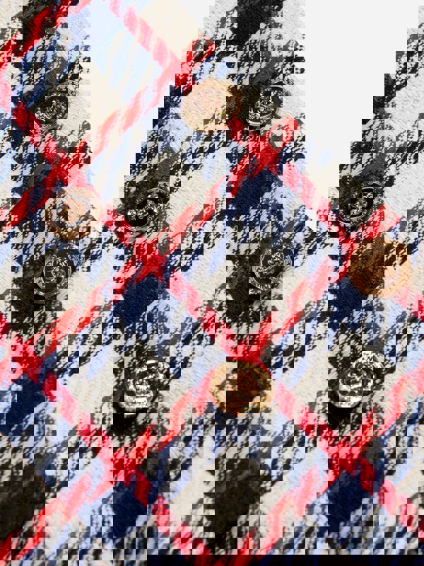 Versace Girls Tartan Tweed Skirt in White