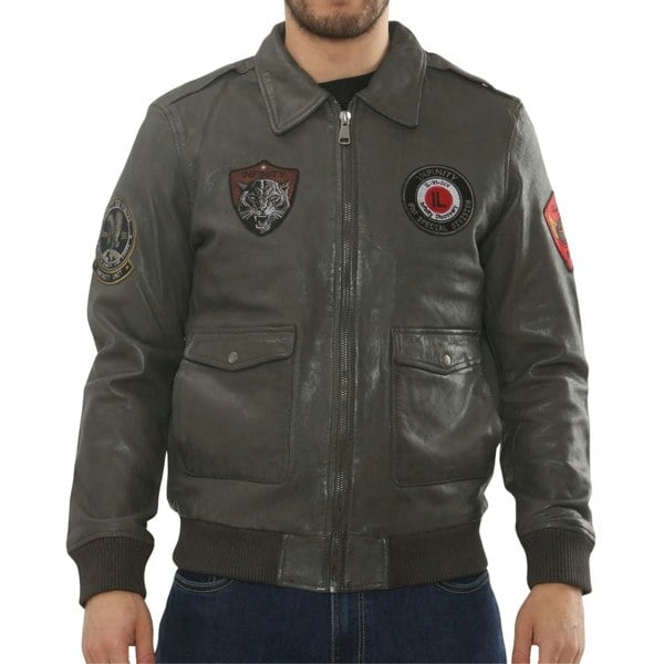 Leather Company Men's Leather Bomber Jacket Pilot Air Force Style