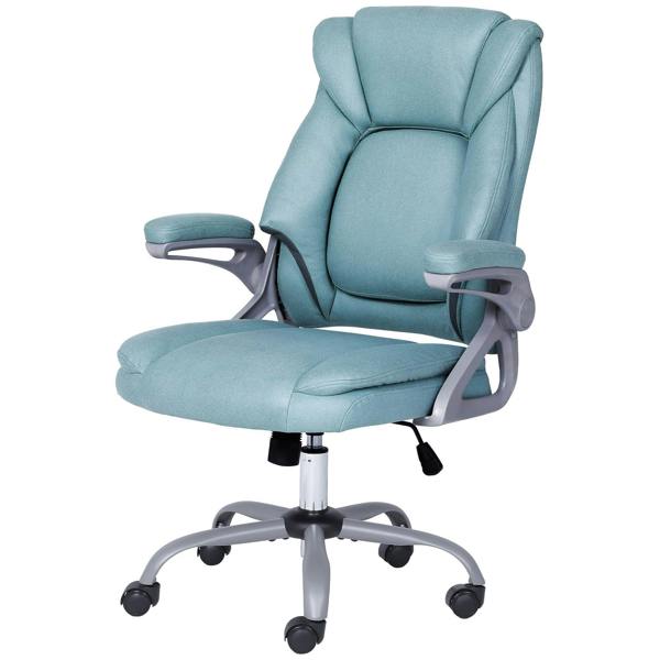 ADOV Executive Office Chair with Padded Flip-up Armrests, High Back Ergonomic Desk Chair with Lumbar Support