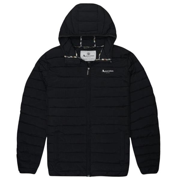 Aquascutum Mens Hooded Active Jacket - Black - 