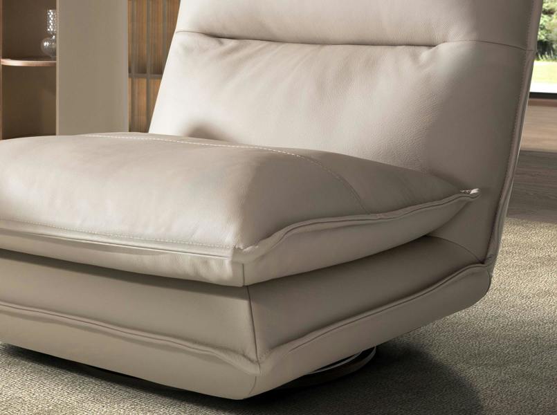 Angel Cerdá Taupe grey leather swivel armchair 5244