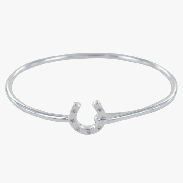 Sterling Silver Horseshoe Pavé Cuff Bracelet - Reeves & Reeves