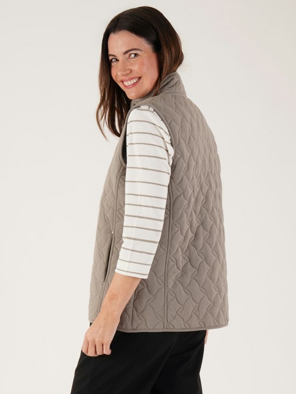 TIGI-Wear Sage Tonal Floral Lined Gilet