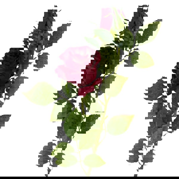 Leaf Pack of 6 x 60cm Artificial Red Rose Flower