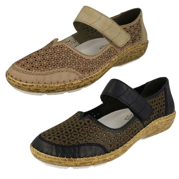 Rieker Ladies Rieker Summer Shoes With Punched Out Detailing 44864