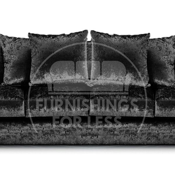 Crystal Crushed Velvet Long Fabric 4 Seater Sofa Scatter back - 2