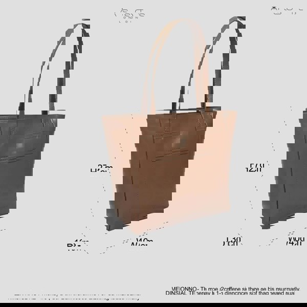 Assots London 'LINDA' Tan Smooth Real Leather Unlined Tote Bag