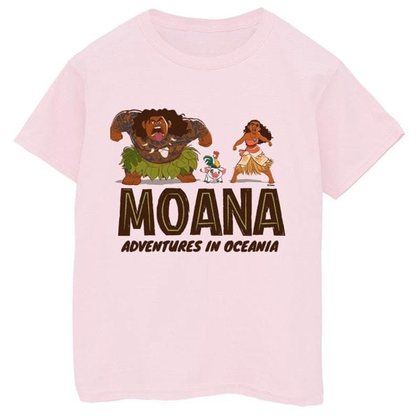 Disney Girls Moana Adventures in Oceania Cotton T-Shirt - Baby Pink