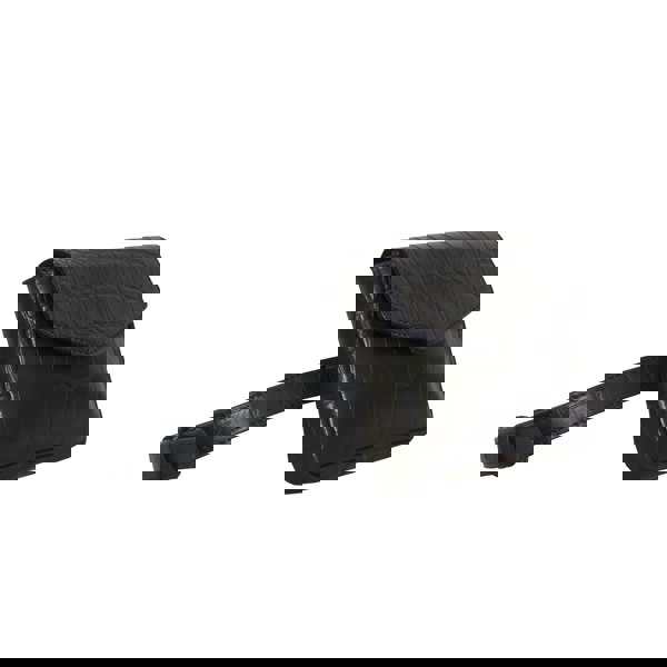 Assots London 'CAMELLA' Black Croc Leather Bum Belt Waist Festival Bag