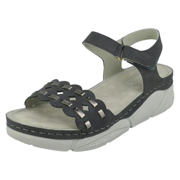 Spot On Ladies Spot On Mid Wedge Sandals F10944