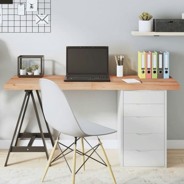 Berkfield Table Top Light Brown 140x60x6 cm Treated Solid Wood Oak