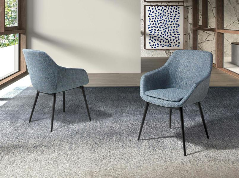 Angel Cerdá Greyish Blue Marbled Fabric Chair 4221