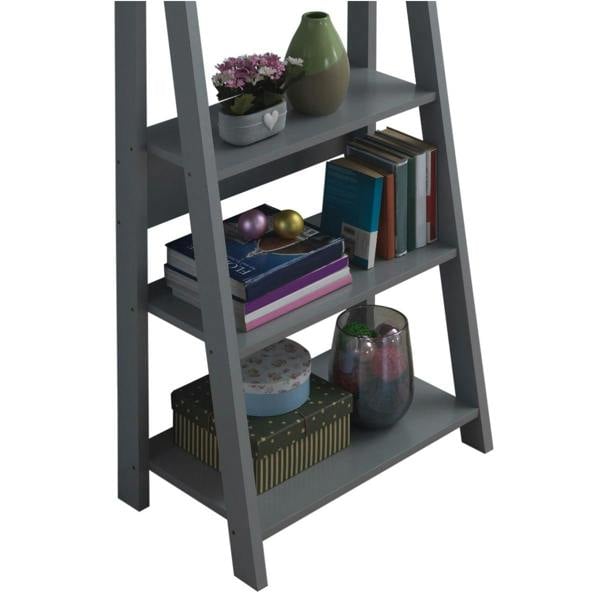 Timber Art Design Riva Retro 5 Tier Ladder Bookcase Display Shelf Unit