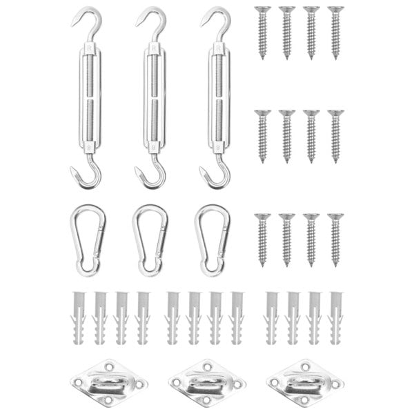 Berkfield 9 Piece Sunshade Sail Accessory Set Stainless Steel