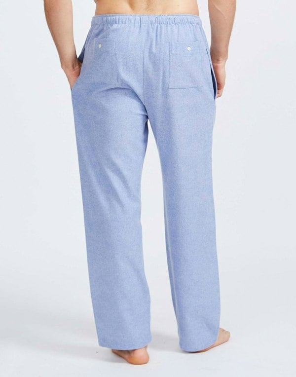 British Boxers Men's Brushed Cotton Pyjama Trousers – Staffordshire Blue Herringbone