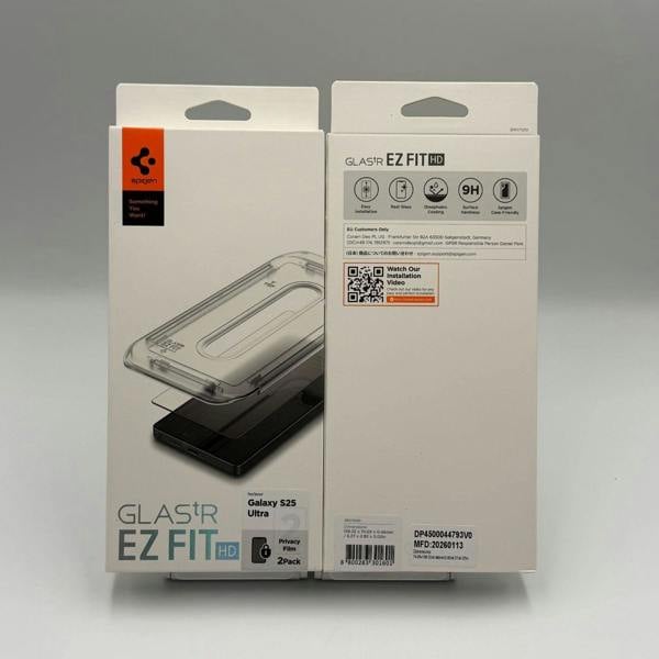 Spigen Glastr EZ Fit HD Privacy Film Screen Protector 2 Pack for Samsung Galaxy S25 Ultra 6.9" - AGL09335
