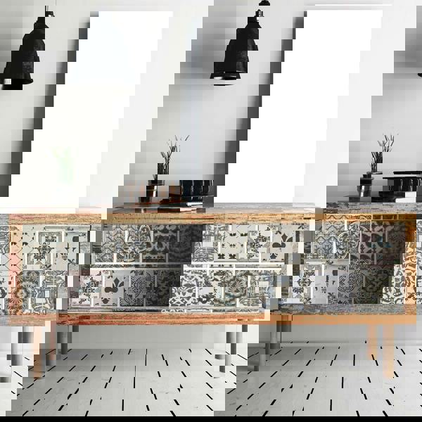 WT1586 - Vintage Blue Wall Tile Sticker Set - 15 x 15 cm (6 x 6 in) - 24 pcs