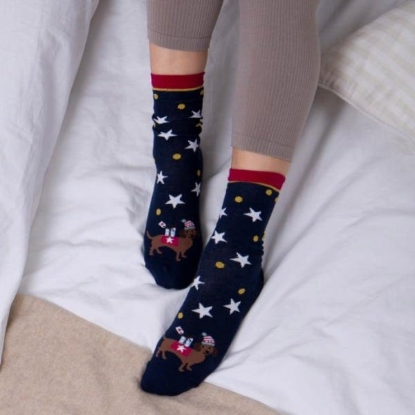 Totes Isotoner NOVELTY ANKLE Womens Socks Dog: One Size