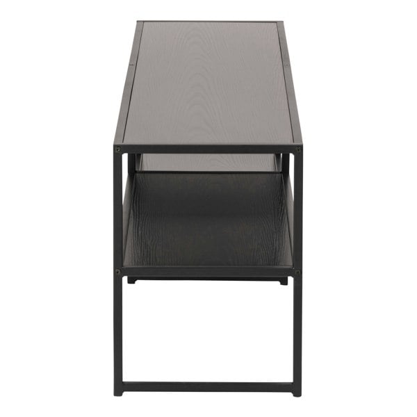 Furniture To Go Seaford Black Metal Open TV Unit with 3 Black Shelves
