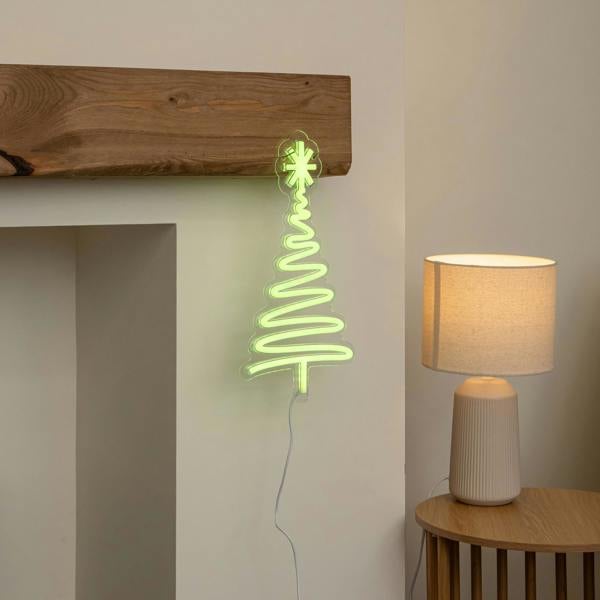 Samuel Alexander 40cm USB Powered Neon Christmas Tree Light with Multi-Coloured LEDs