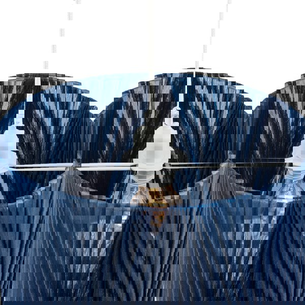 Modern Midnight Blue Voile Fabric Organza Tapered Pendant Lamp Shade Image 4