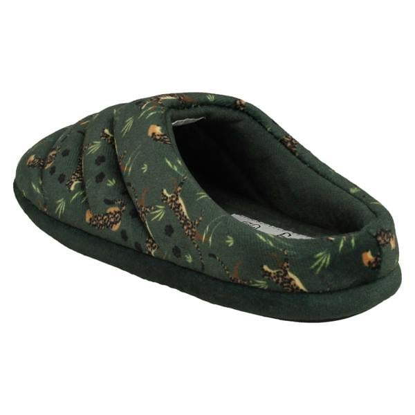 Clarks Childrens Clarks Print Detailed Mule Slippers Fluffy Slide