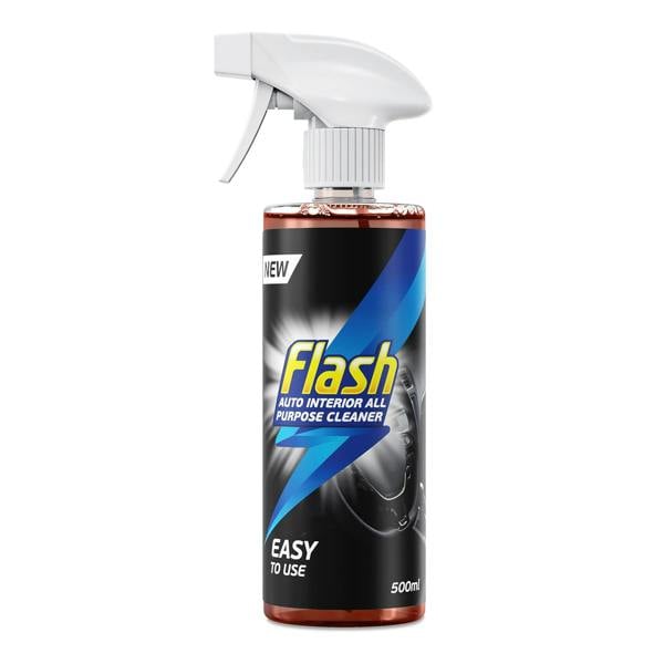 FLASH All-Purpose Car Interior Cleaner Spray Safe for All Surfaces 500ml