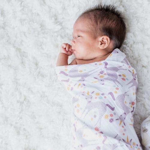 Lulujo - Large Muslin Swaddle - Unicorn