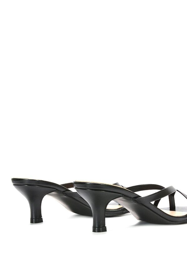 XY LONDON Kitten Heel Sandal Mules With Toe Post