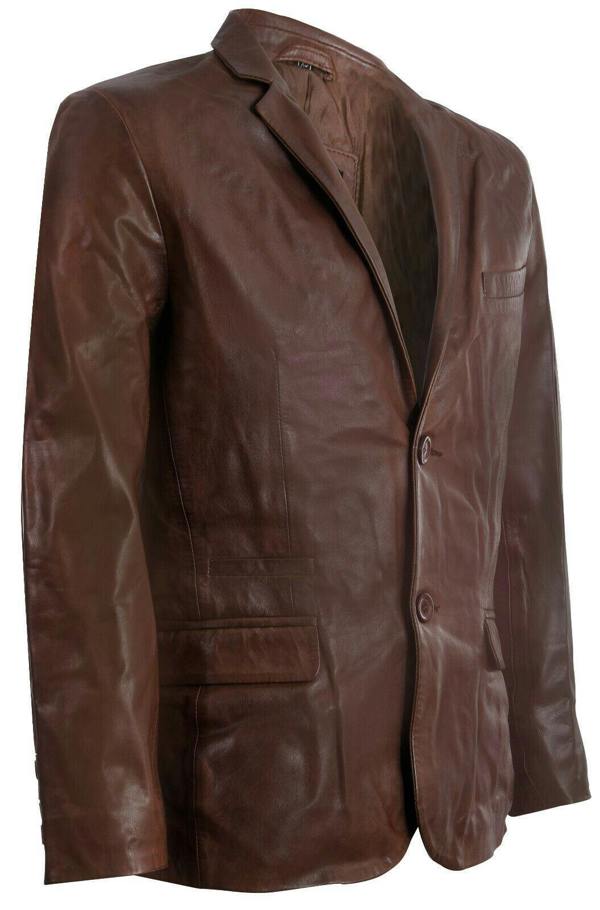 Infinity Leather Mens Jacket Leather Blazer Soft Italian Fitted Vintage Coat