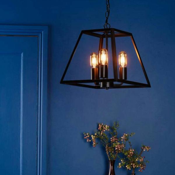 Pagazzi Lighting Charley 3-Light Black Lantern Ceiling Pendant